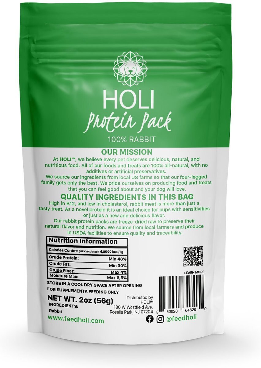 HOLI Rabbit Protein Pack Grain-Free Freeze-Dried Dog Food Topper