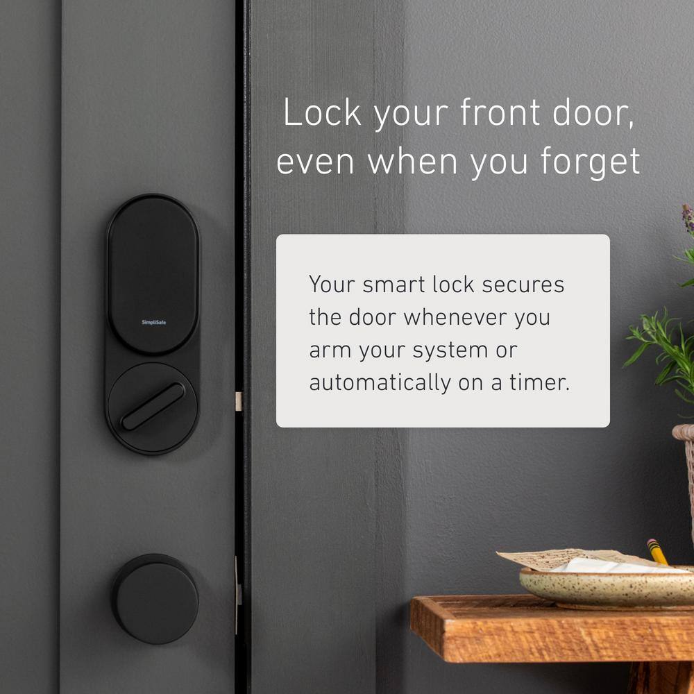 SimpliSafe Smart Lock WiFi Connected Wireless (Battery) with PIN Pad and Remote Access - Black SLK100BB