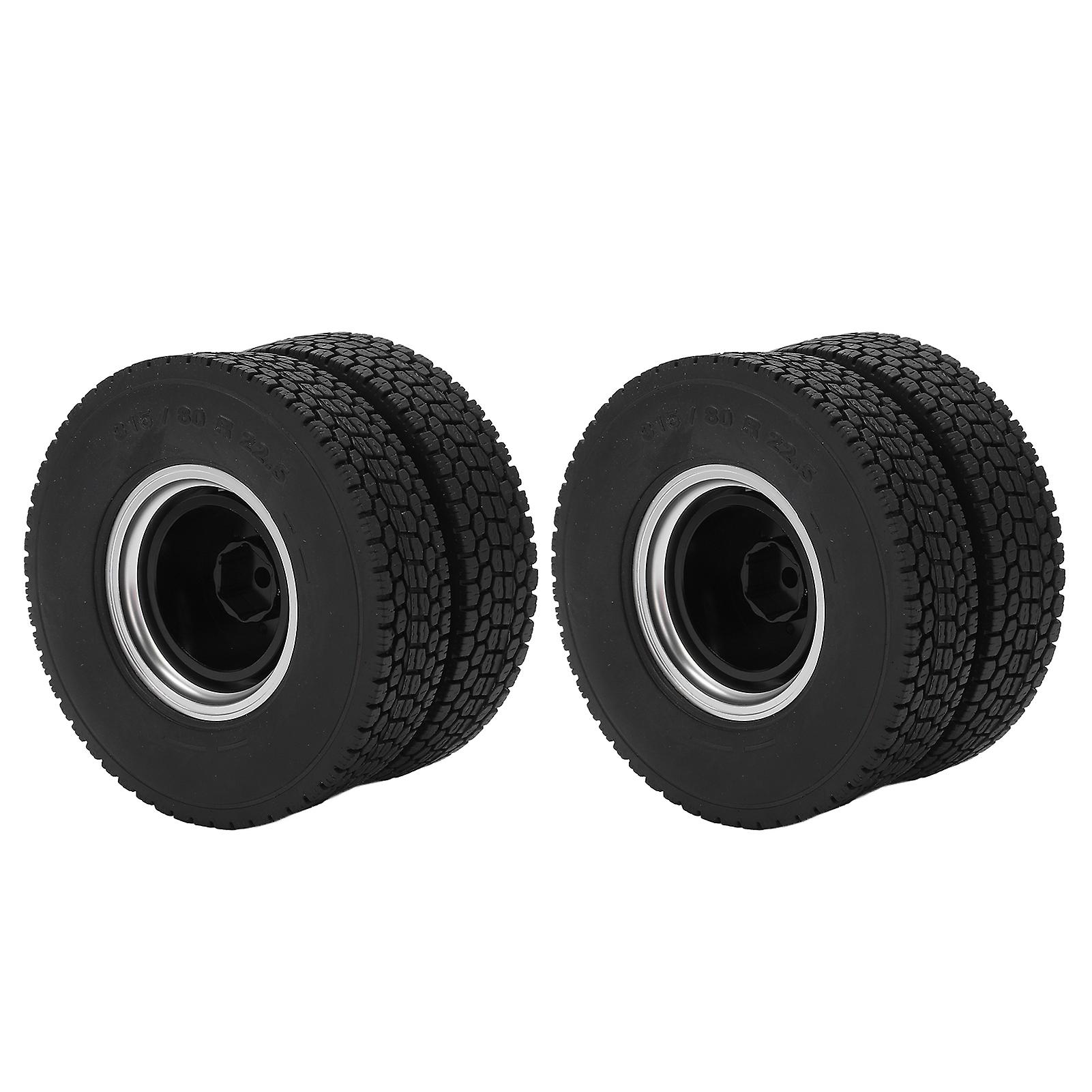 2pcs Rc Rear Tires Strong Cushioning Performance Remote Control Car Accessories For 1/14 Trailer Truck