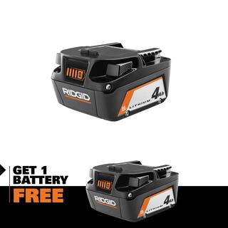 RIDGID 18V Lithium-Ion 4.0 Ah Battery with 4.0 Ah Battery AC87004-AC87004