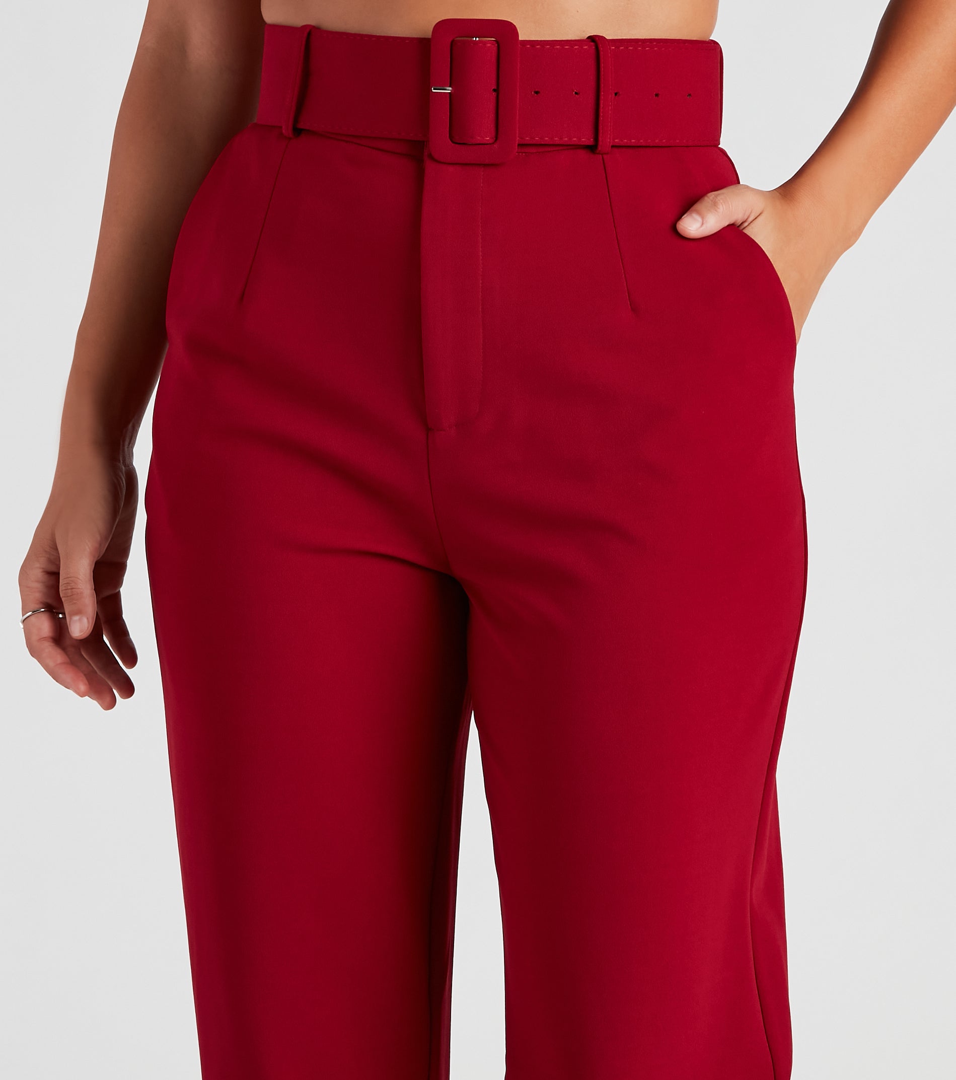 Sixties Style Belted Crepe Pants