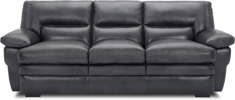 Chesapeake Charcoal Gray Leather Sofa