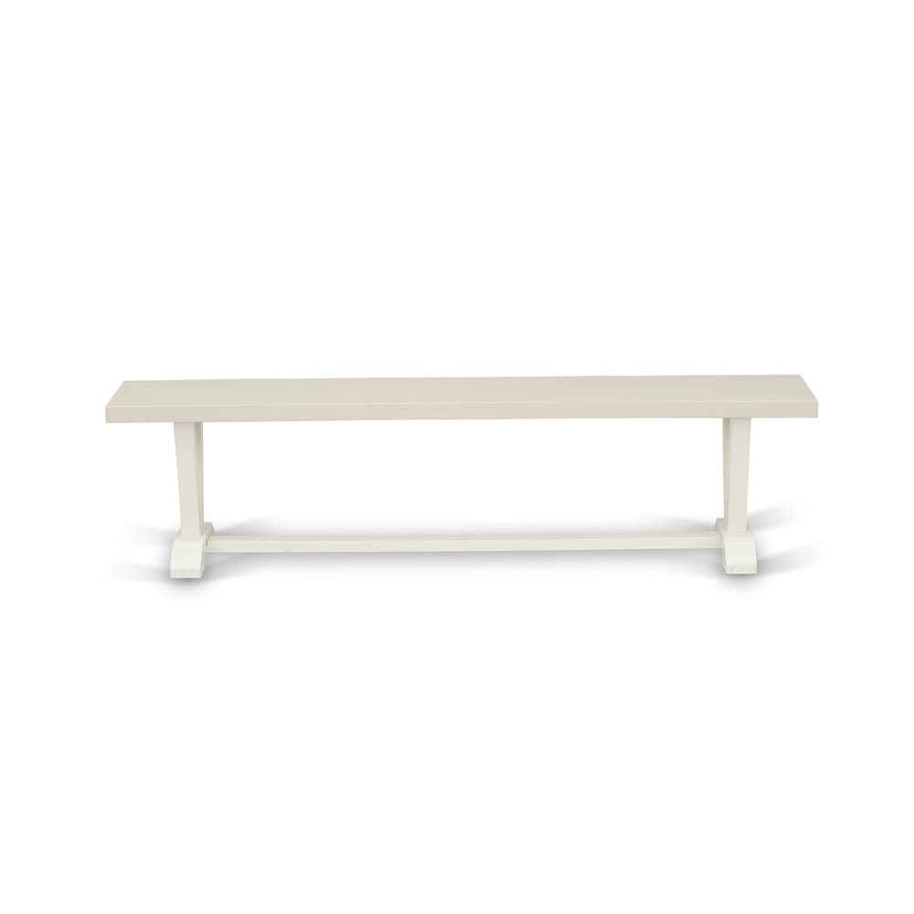 East West Furniture V Style Modern Dining Room Bench with Wooden Seat  72x15x18 Inch(Finish Options)   72