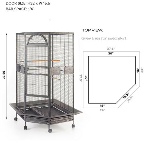 Seny Parrot Escape Jumbo Corner Bird Cage Aviary