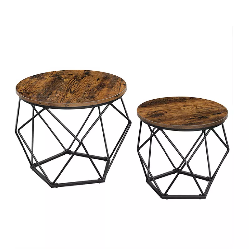 Set Of 2 Industrial Nesting Coffee Table Set