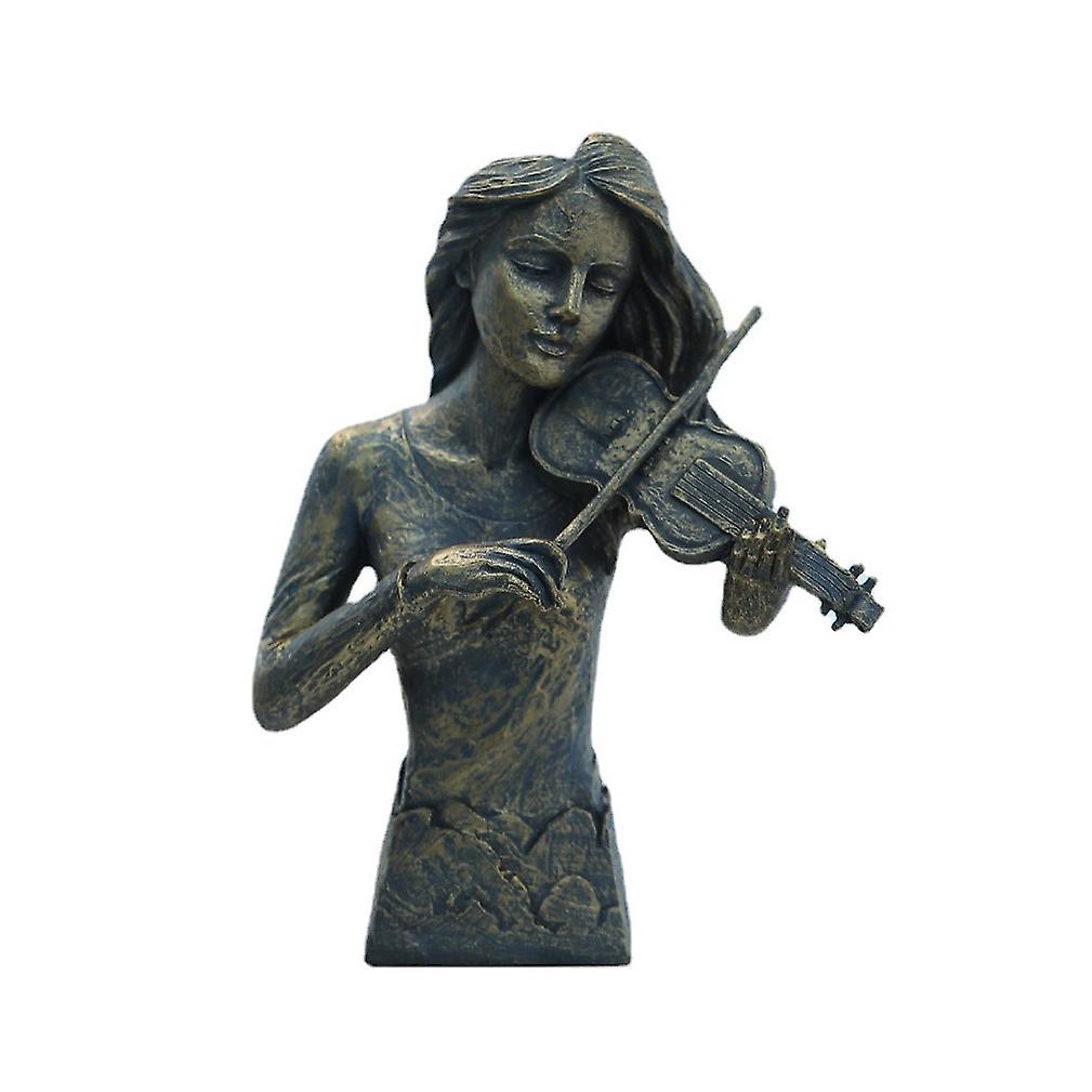 Antique Brass Musician Figure Figurine Sculpture Statue For Home Desktop Decoration Handicraft Bookshelf Ornaments