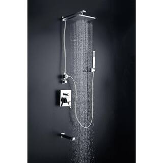 ANZZI Byne 1-Handle 1-Spray Tub and Shower Faucet with Sprayer Wand in Polished Chrome (Valve Included) SH-AZ013