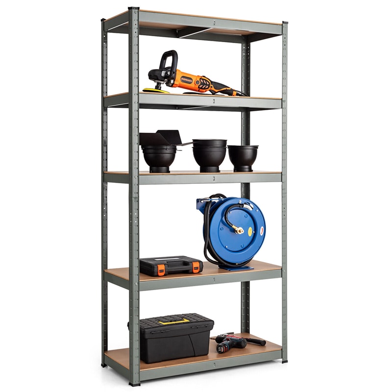 5 Tier Metal Garage Shelving for Storage Heavy Duty Garage Organization Adjustable Tool Utility Rack