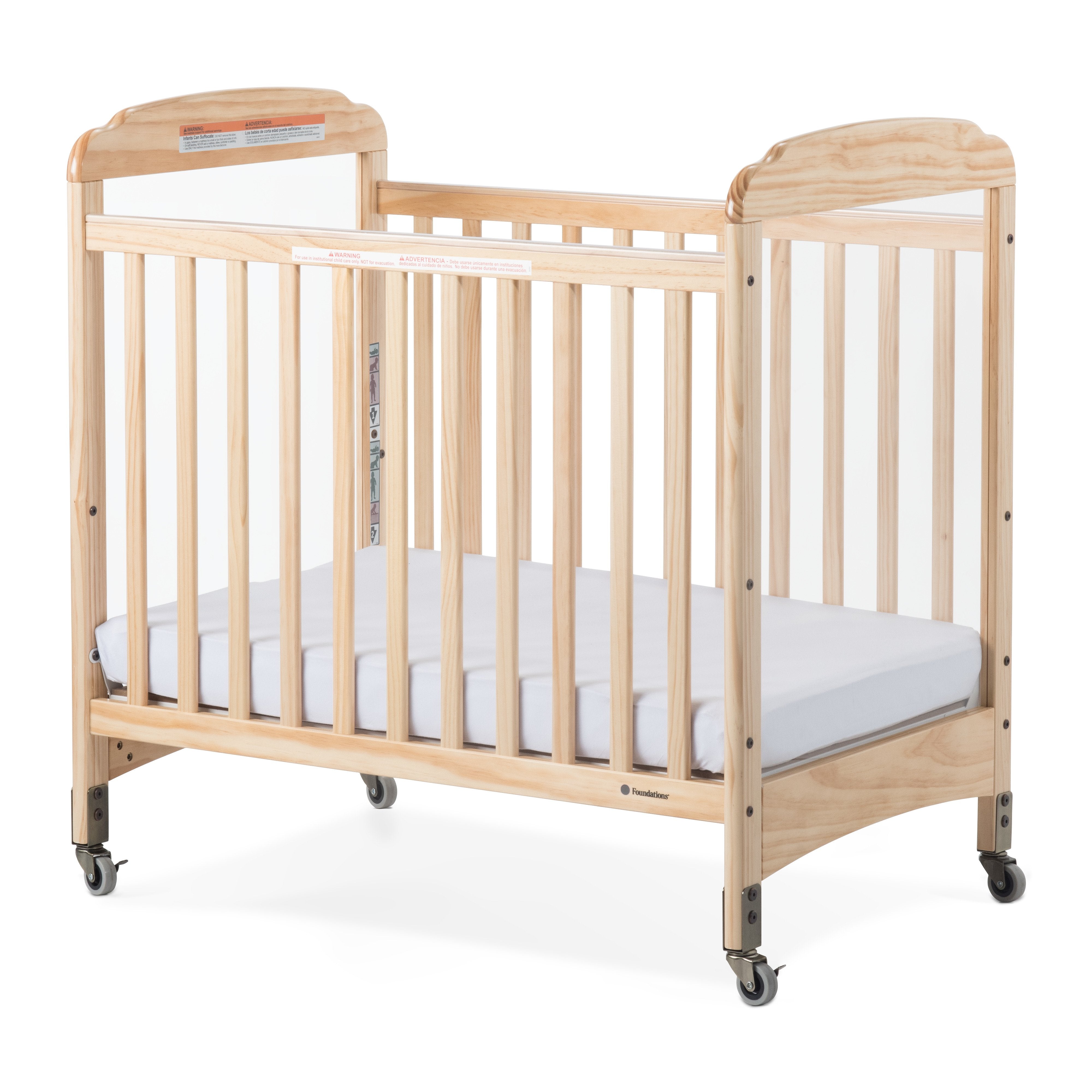 Next Gen Serenity® Fixed-Side Compact Clearview Crib - Natural