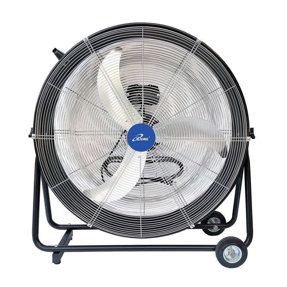 iLIVING 30 in. 3-Speed Portable High Velocity Drum Fan with 8300 CFM Industrial Commercial Air Circulator ILG8MF30-83