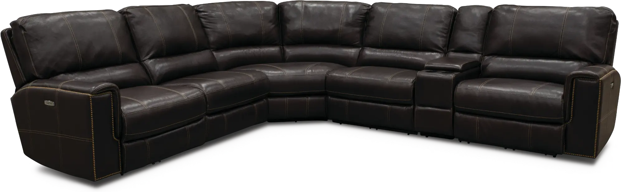 Slinger Dark Brown 6 Piece Power Reclining Sectional Sofa