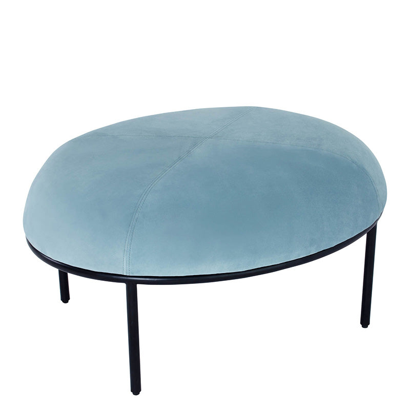 VAMOS Oval Footstool/ Ottoman 80cm - Jade & Black