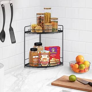 Dyiom Corner Bathroom Organizer Freestanding Shower Caddy in Black B09QPTHR3X