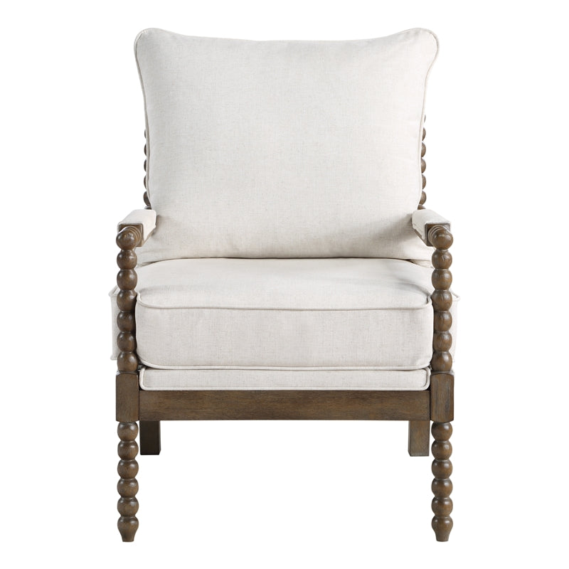 Home Square 2 Piece Linen Fabric Spindle Chair Set with Wood Frame in Beige