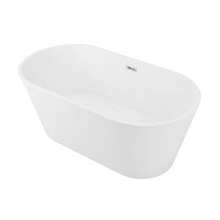 Swiss Madison Claire 60 in. Ceramic Flatbottom Freestanding Bathtub in White SM-FB590