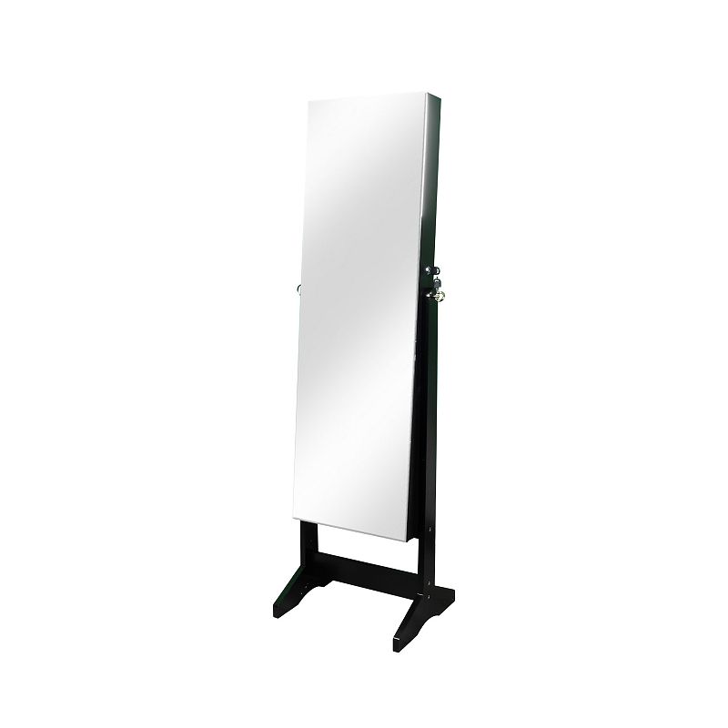 Prinz Black Frameless Jewelry Cabinet Mirror Floor Decor