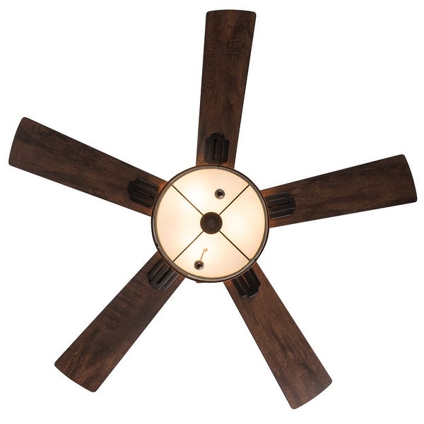 Aeris River of Goods Tan Oil-Rubbed Bronze and Metal Fabric Ceiling Fan with Light - 42