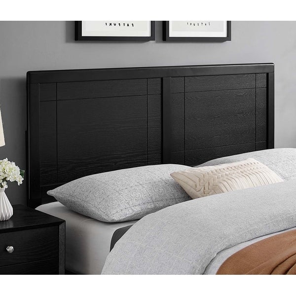 Viola Country Style King Size Black Wooden Headboard - - 32157952