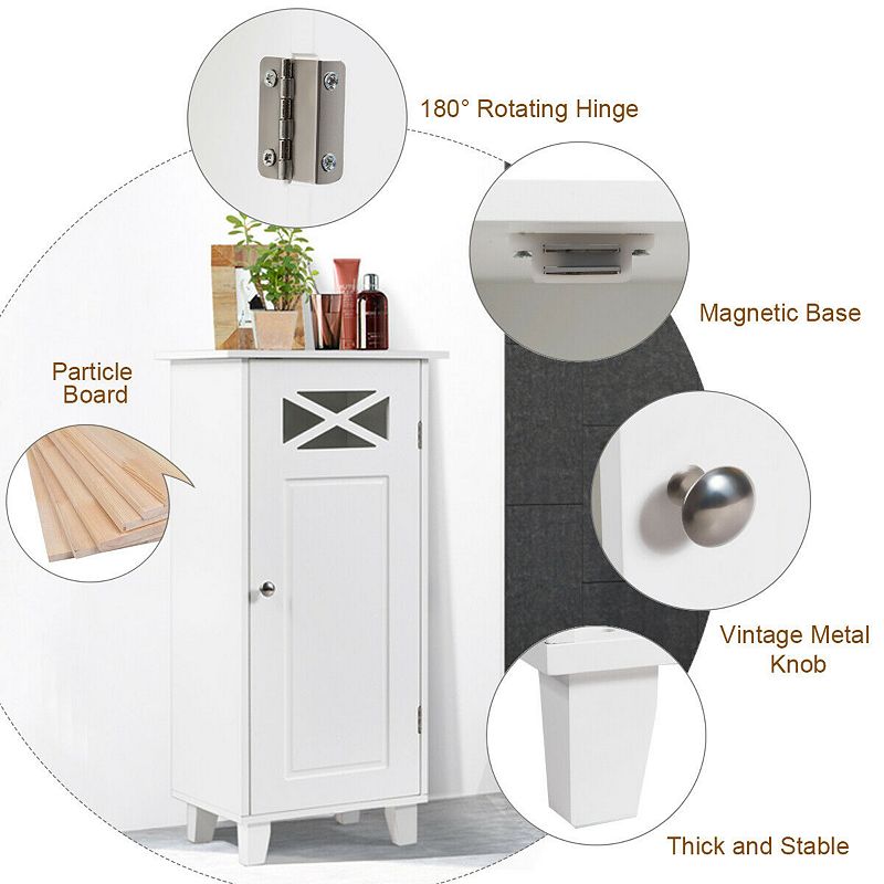 Bathroom Cabinet Free Standing Storage Side Table Organizer