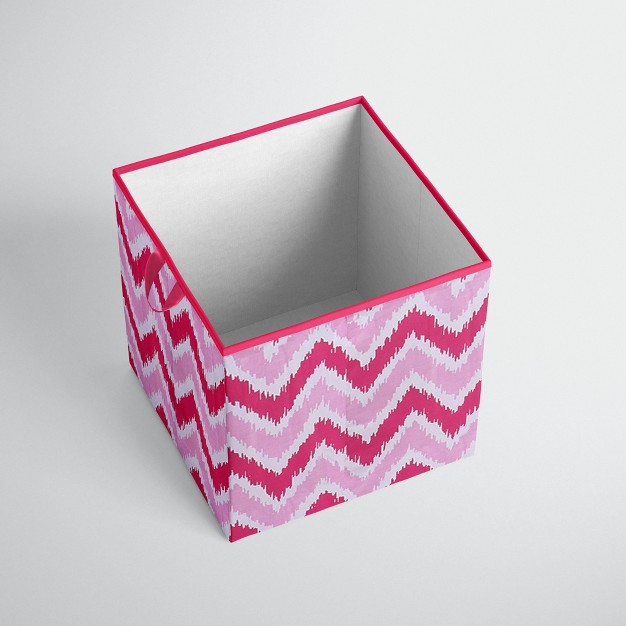 Bacati Mixnmatch Pink Zigzag Storage Box Small