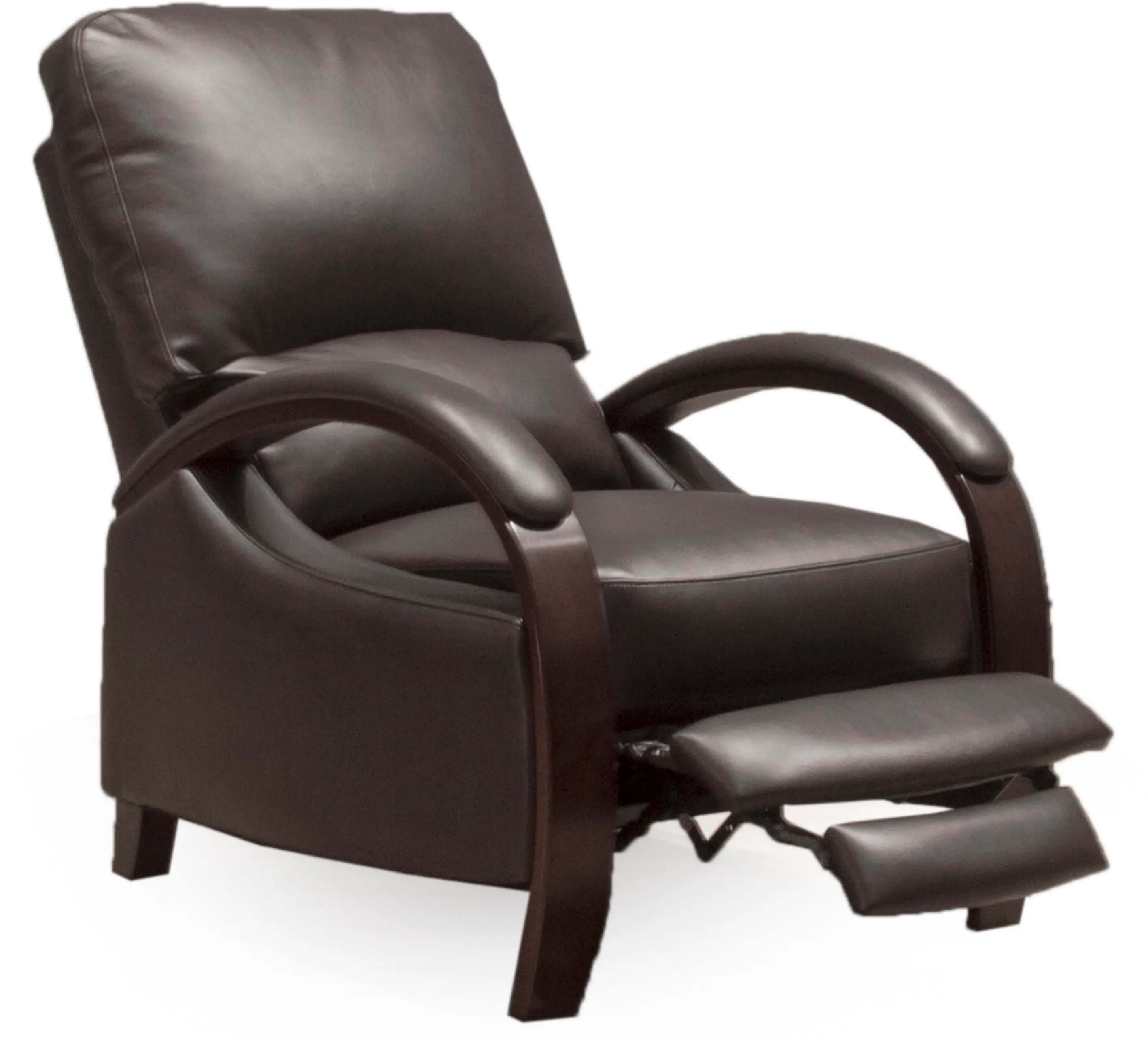 Larue Espresso Brown Push Back High Leg Recliner