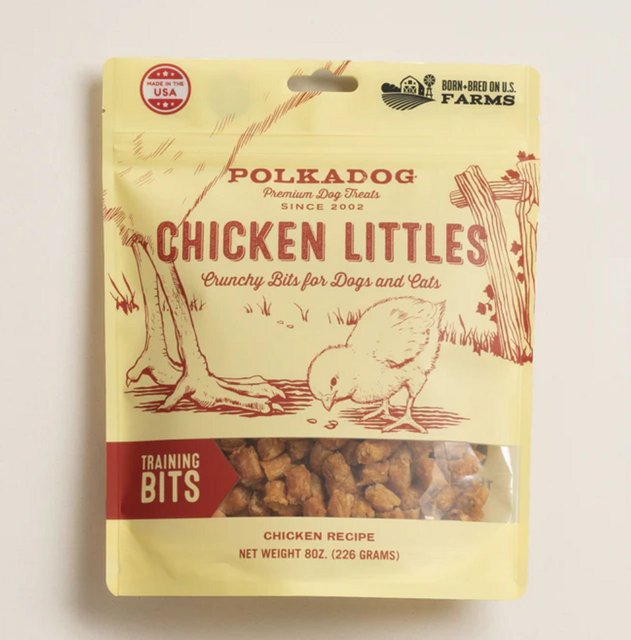 Polkadog Chicken Littles Training Bits Dog Treats， 8oz