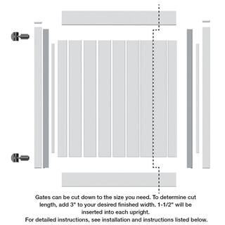 Barrette Outdoor Living Bryce and Washington Series 4 ft. W x 4 ft. H White Vinyl Walk Fence Gate Kit 73025129