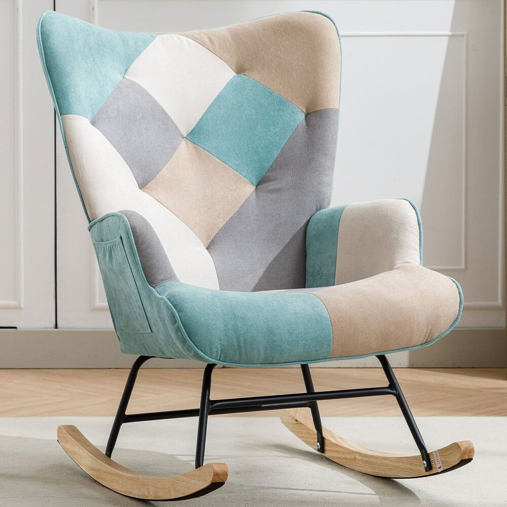 Accent Rocking Chair  Upholstered Nursery Glider Rocker