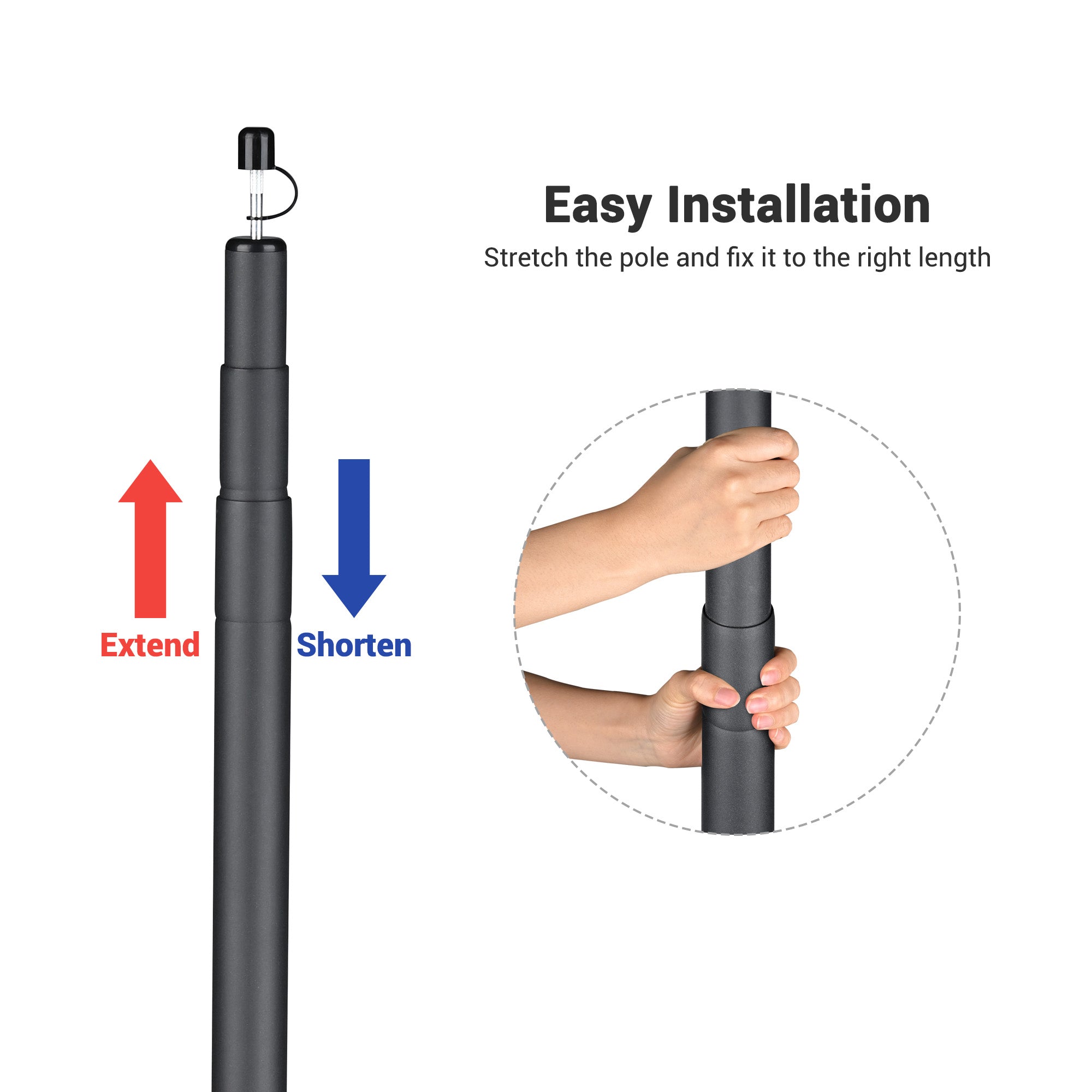 Yescom Telescoping Tarp Tent Poles Set Adjustable Portable Aluminum Camping Rods, 2 Pack