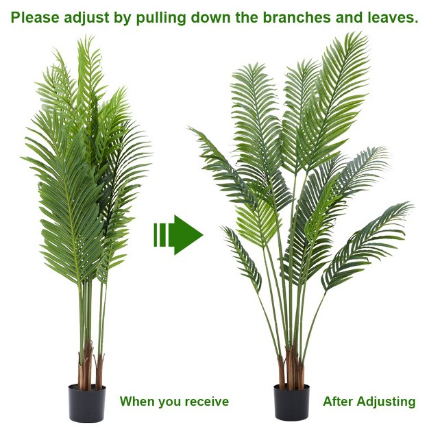 Artificial Fake Palm Tree Simulation Tree Simulation Potted Plants Artificial Palm Tree For Indoor Outdoor Modern Decoration