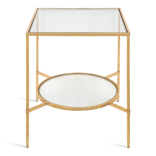 Kate and Laurel Tulare Metal and Glass Side Table - 18.25x18.25x23.25