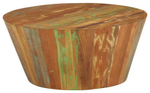 vidaXL Coffee Table Round End Table Accent Sofa Table Solid Wood Reclaimed   Farmhouse   Coffee Tables   by vidaXL LLC  Houzz