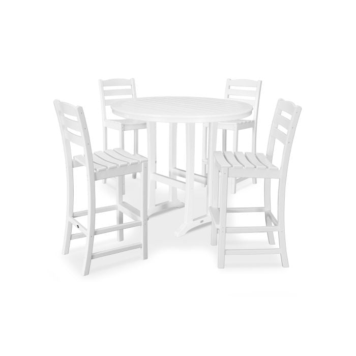 Polywood La Casa Café 5-Piece Side Chair Bar Dining Set PWS307-1