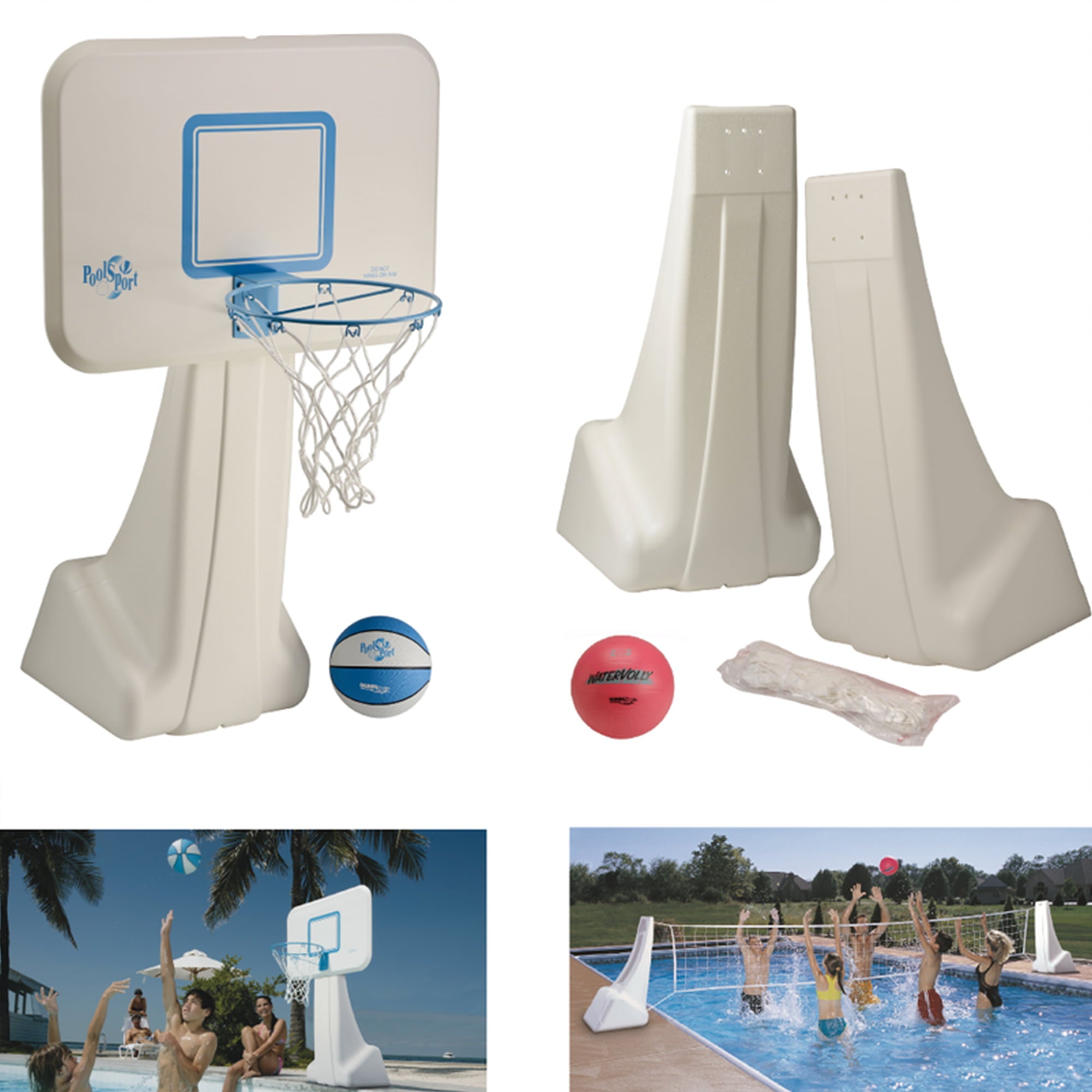 Dunn Rite PoolSport Portable Pool Basketball/Volleyball Set