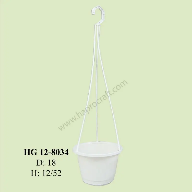 Round White Hanging Plastic Planter Pot for Wholesale  Home and Garden Decoration (HG 12 8034)