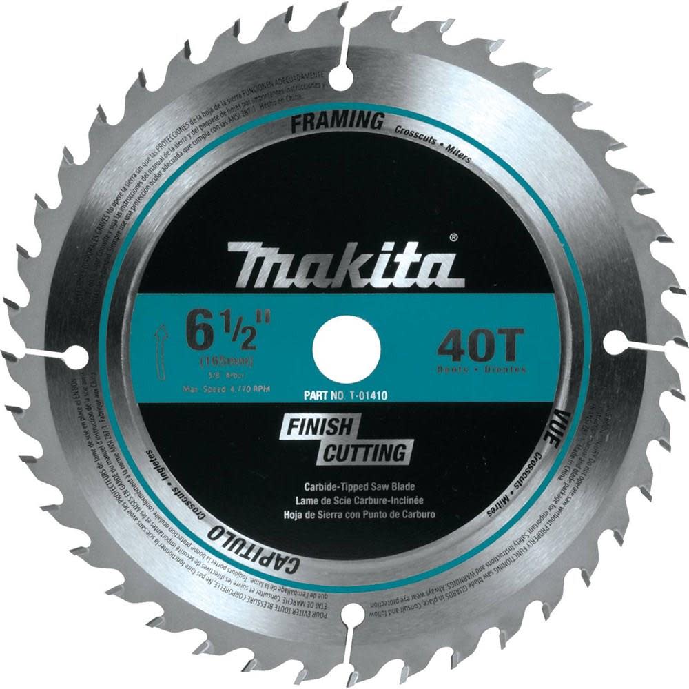 Makita 6-1/2 in. 40T Carbide-Tipped Circular Saw Blade T-01410 from Makita