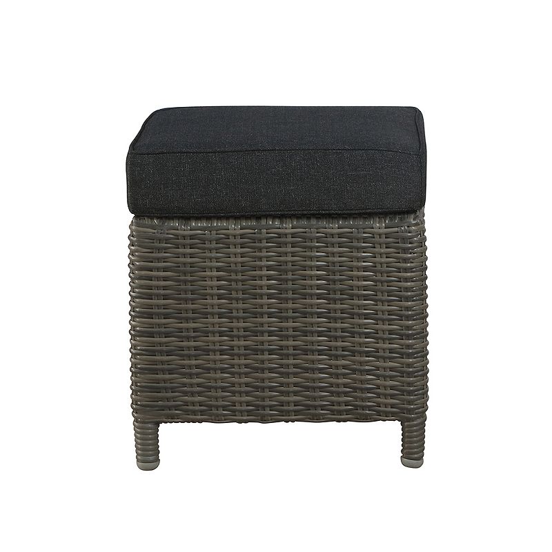 Alaterre Furniture Asti All-Weather Wicker Outdoor Chair and Ottoman 4-piece Set