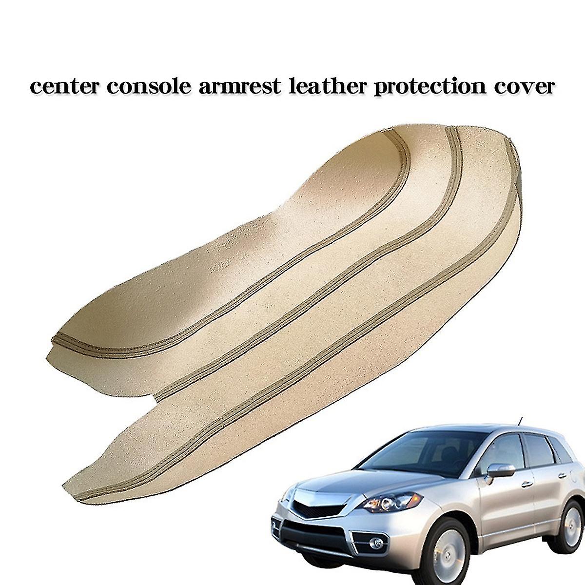 Car Microfiber Leather Center Console Box Pad Armrest Cover Protective Cover For 2007-2012 Beige