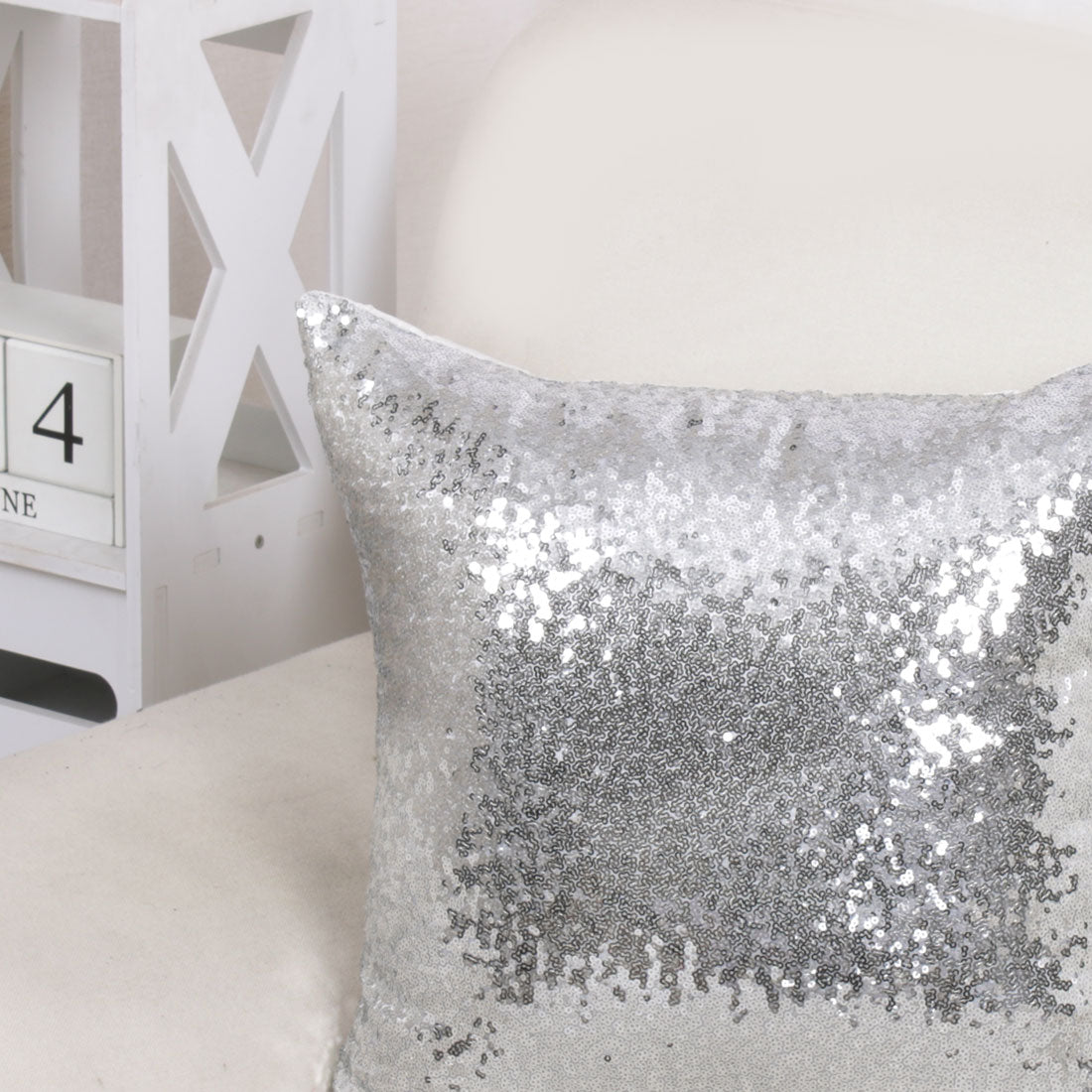 PiccoCasa Sequin Shiny Decorative Throw Cushion Covers 18