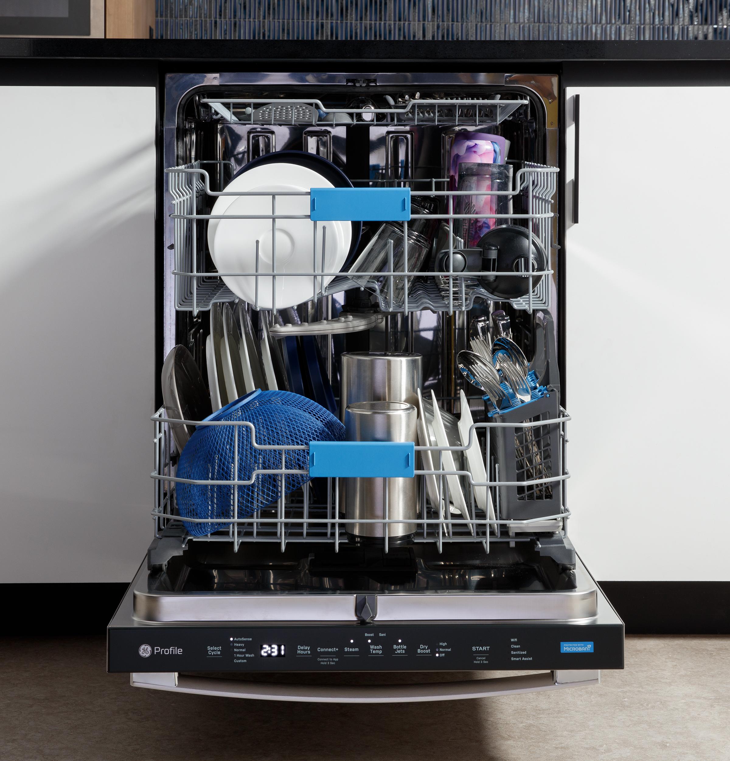 Ge Appliances PDT715SYVFS Ge Profile™ Fingerprint Resistant Top Control With Stainless Steel Interior Dishwasher With Microban™ Antimicrobial Protection With Sanitize Cycle