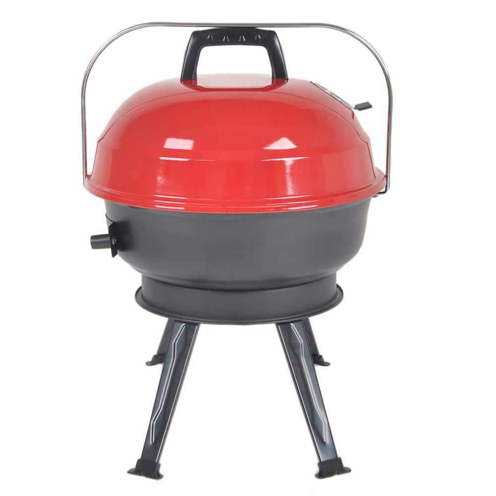 PRIVATE BRAND UNBRANDED 14 in. Portable Charcoal Grill in Red CBT1702HDR