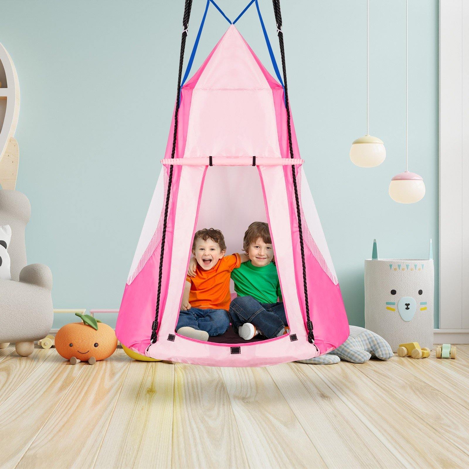 2 in 1 Kids Detachable Hanging Chair Swing Tent Set