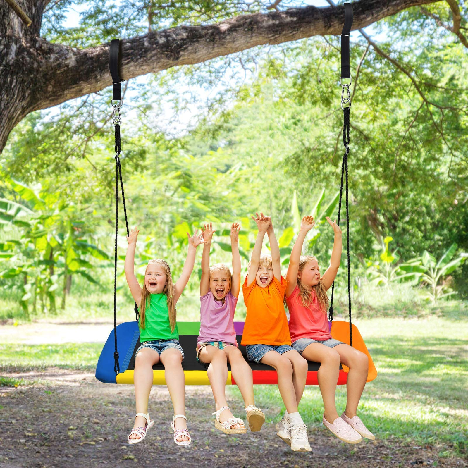 Costzon 700lb Giant 60'' Platform Saucer Tree Swing Set for Kids and Adult