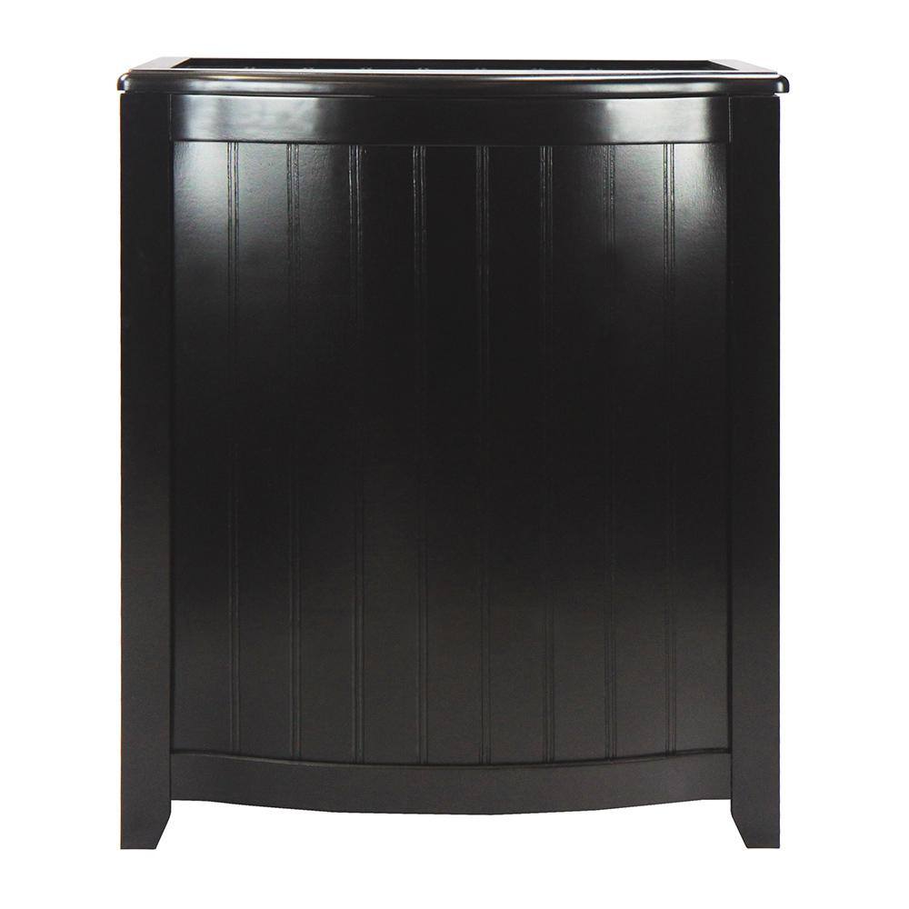 Oceanstar Dark Mahogany Wainscot Style Bowed Front Laundry Hamper BHP0106MH