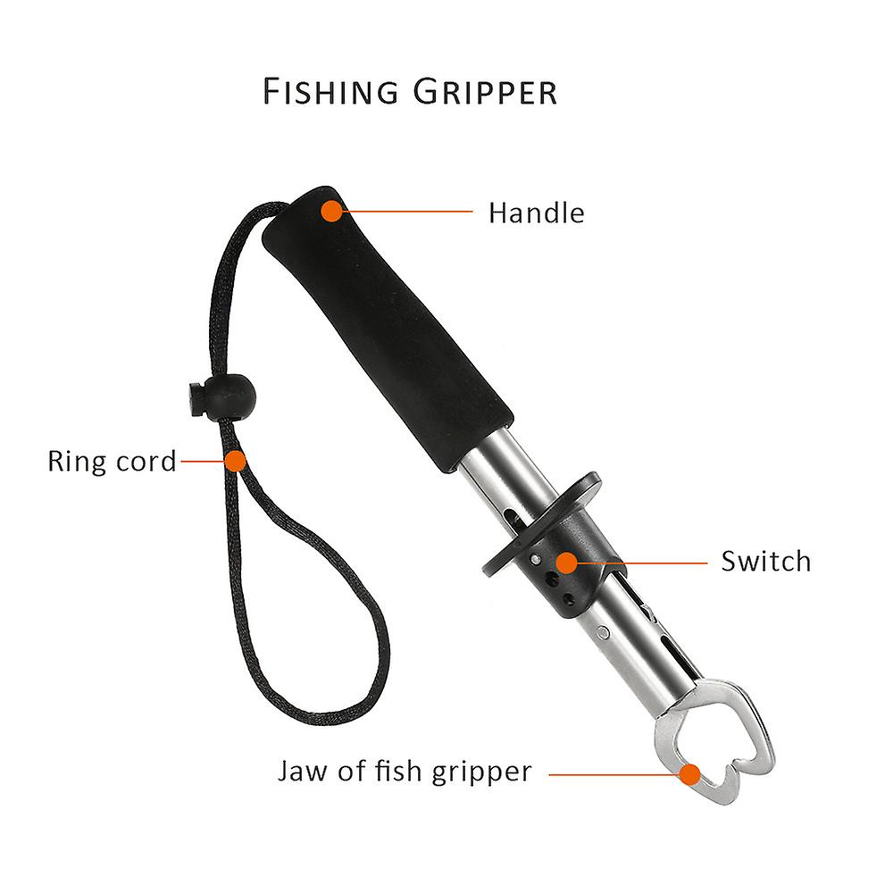 Lixada Portable Stainless Steel Fish Lip Grip Fishing Grabber Strong Professional Fishing Gripper Trigger For Fisherman No.199488