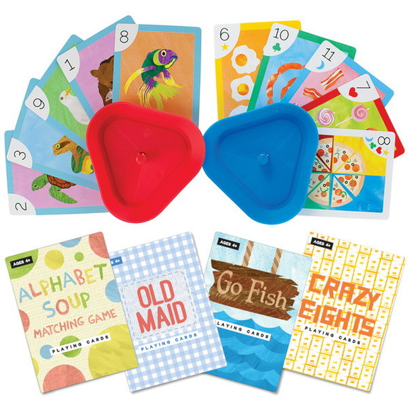 Brybelly 4 Classic Kids Cards Games and 2 Card Hol...