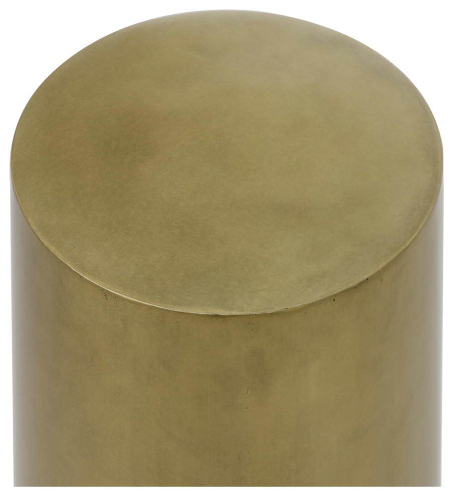 Aged Brass Cylindrical Accent Table T  Andrew Martin Maxwell   Contemporary   Side Tables And End Tables   by Oroa   Distinctive Furniture  Houzz