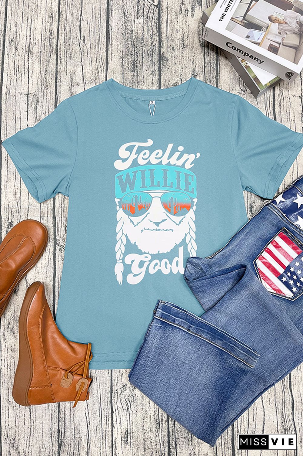 Feelin' Good Short Sleeve Graphic Tee Wholesale