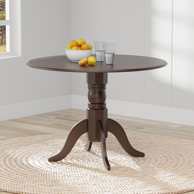 Round Double Drop leaf Dining Table Cross Back Dining Chairs Dining Set