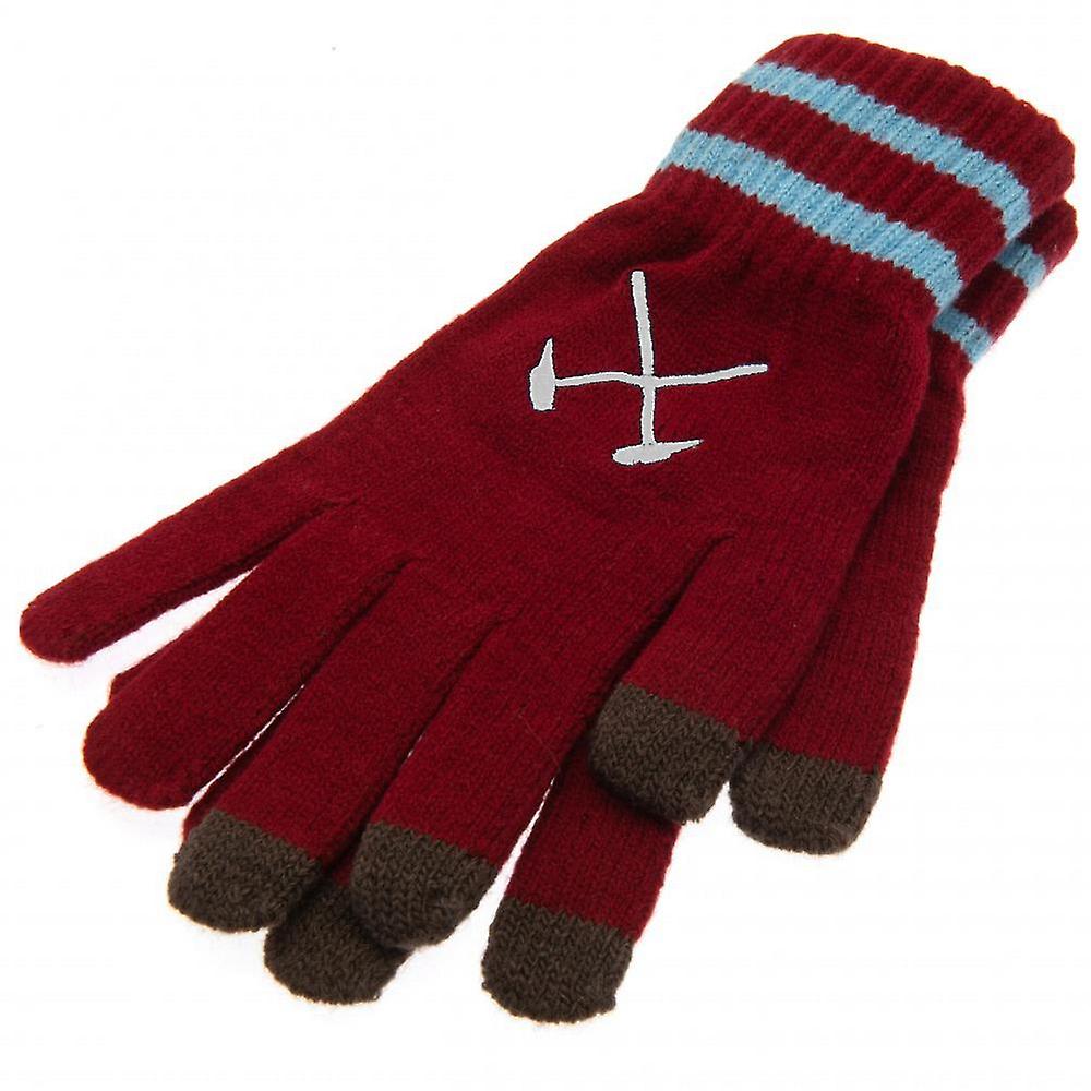 West Ham United FC Childrens/Kids Knitted Crest Touch Gloves